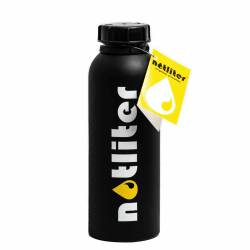 notliter Benzinkanister | Schwarz Matt Brennstoffflasche | 1,25 Liter | Benzin, Diesel, Wasser etc. | Führerschein bestanden Geschenk | Auto Motorrad Geschenk | Biker Gefahrgutflasche Benzinkanister