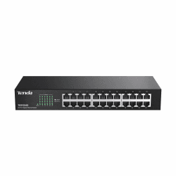 Tenda Switch 24 Port Gigabit LAN Switch 19 Zoll Rackeinbau Netzwerk Switch (Plug-and-Play, Lüfterlos, Metallgehäuse, Schwarz) (TEG1024D) 24 Ports | Rackmontage