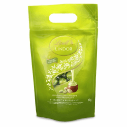 Lindt LINDOR Schokoladen Pistazie | 1 kg Beutel, wiederverschließbar | ca. 80 Kugeln Milch-Schokolade mit zartschmelzender Pistaziencrèmefüllung | Großpackung, Pralinen-Geschenk Pistazie 1 kg