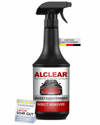 ALCLEAR Insektenentferner Auto - Premium Flugrostentferner Auto Insektenentferner für Scheinwerfer, Lack & Windschutzscheibe - 100% Sauberkeit - Professioneller Insekten Entferner für Auto - 1000ml