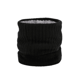 HGDGears Fleece Halswärmer Winddicht Thermo Gestrickt Schlauchschal für Herren Damen Dicker Winter Kaltes Wetter Gestrickter Kreis Schal für Outdoor Sport Schwarz