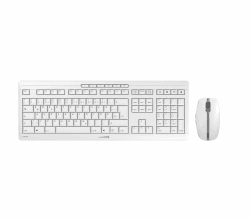 CHERRY STREAM DESKTOP, Kabelloses Tastatur- und Maus-Set, Deutsches Layout (QWERTZ), 2,4 GHz Funk, Leiser Tastenanschlag, Batteriebetrieben, Weiß-Grau Weiß-Grau Deutsches Layout - QWERTZ