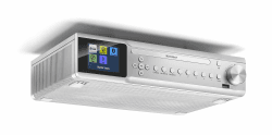 Karcher RA 2060D-S - Unterbau-Küchenradio mit CD-Player, DAB+ / UKW-Radio, Unterbauradio mit Bluetooth, Digitalradio mit Wecker, Farbdisplay, USB-Anschluss, 30 Senderspeicher, inkl. Fernbedienung silber DAB+ / Bluetooth / CD