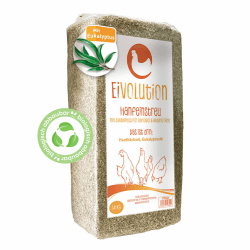 eivolution Hanfeinstreu mit Eukalyptus | 14 KG | Für Hühner, Nager wie Meerschweinchen und Kaninchen & Pferde | Extrem Saugfähig I Staubarm I Für EIN gutes Stallklima 14kg