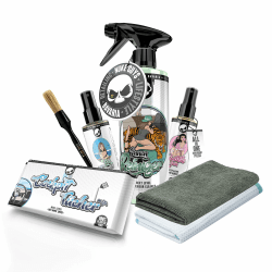 Nuke Guys Auto Reinigungsset Innenraum | Innenreiniger + Glasreiniger + 1x Fenstertuch + Auto Duft + Cockpit Tücher Matt + Detailing Pinsel + Mikrofasertuch | Autopflege Set Bundle Small