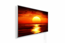 Infrarotheizung mit Bild – Bildmotiv – TÜV SÜD - 800 Watt Bildheizung - Weißer Rahmen (46. Sonnenuntergang) 800 W A046. Sonnenuntergang