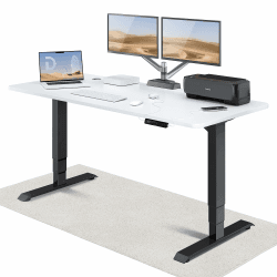Desktronic Höhenverstellbarer Schreibtisch (180x80cm) - Schreibtisch Höhenverstellbar Elektrisch mit Flüsterleisem Dual-Motor & Touchscreen - Hohe Tragfähigkeit - Stehtisch HomePro Schwarz + Weiß 180 x 80 cm