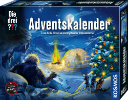 Die drei ??? Adventskalender 2023 von KOSMOS 632533, Löse die 24 spannenden Rätsel um das mysteriöse Schneemonster, Spielzeug- und Rätsel-Adventskalender für Kinder