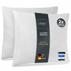 LILENO HOME 2er Set Kissenfüllung 45x45 cm - 40°C waschbares Innenkissen geeignet für Allergiker - Polyester Kisseninlet als Couchkissen, Sofa Kissen, Cocktailkissen und Kopfkissen 2 Stück, 45 x 45 cm