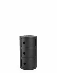 Kartell Componibili Recycled, Container 3-fächer, Matt-schwarz 3-fächer Recycled Matt-schwarz