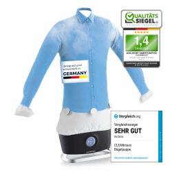 CLEANmaxx automatischer Hemdenbügler PRO STEAM mit Dampffunktion & Touchdisplay | Bügelgerät für Hemden & Blusen | reduziert Gerüche, desinfiziert, glättet, trocknet & frischt auf Hemdenbügler Schwarz