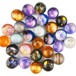 30 Stück Flummi Planeten, Flummies für Kinder, 32mm Flummis Kindergeburstag Mitgesbel Give aways Schultüte füllung Partygeschenke Gastgeschenk Gummiball Kinder Groß Set Pinata Adventskalender füllung 32mm Galaxy