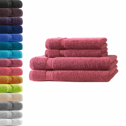 2X Duschtuch + 2X Handtuch | Bordeaux | 100% Baumwolle Frottier | Oeko-TEX® Standard 100 | Premium Qualität 500 g/m² SET | 2x Duschtuch + 2x Handtuch Bordeaux