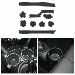 CDEFG Kompatibel mit Mini Cooper F56 2015-2022 2023, Gummimatten Cooper Mittelkonsole Antirutschmatten rutschfest Becherhalter Gummi Matte Armlehne Cooper F56 Zubehör (Weiß)