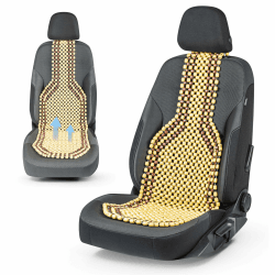 Walser CarComfort Sitzauflage aus Holzperlen, Sitzaufleger Holzkugeln, Massage Autositzauflage Holz, Universal Sitzmatte Natur 13550