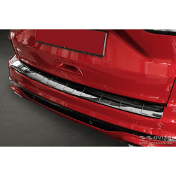 Avisa Spiegelschwarz Edelstahl Heckstoßstangenschutz kompatibel mit Ford Kuga III ST-Line/Hybrid/Vignale 2019- 'Ribs'