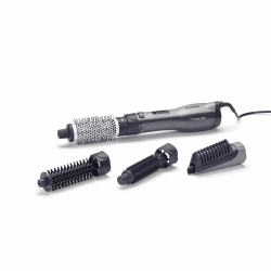 BaByliss Warmluftbürste mit 1200 Watt, Föhnbürste mit 4 Aufsätzen und verschiedenen Durchmessern für Volumen oder glatte Looks, Ionen-Technologie für Anti-Frizz-Effekt, AS121E