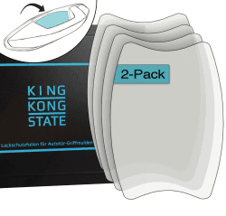 King Kong State Lackschutzfolien 2er-Set für Autotür-Griffmulden - große Griffschalen-Schutzfolien zum Schutz vor Kratzern - transparent 8 Stück
