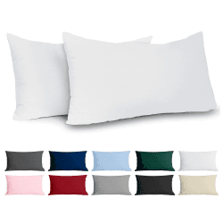 Dreamzie Kissenbezug 40 x 80 Renforcé Baumwolle (2er-Set) - Weiss - Dicht gewebt mit 57 Fäden/cm² - Kissenbezug 40x80 cm - Oeko Tex Zertifiziert Weiß 80 x 40 cm, 2 Stück