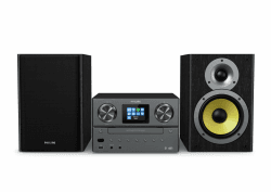 PHILIPS TAM8905 Mikro-Musiksystem 100W, Bluetooth, Spotify Connect, Internetradio, DAB+, CD-Player, USB, Bassreflex-Lautsprecher, Digitale Klangregelung, klassisches Design mit Farbdisplay 100 W Modern