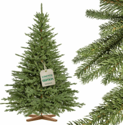 FAIRYTREES Weihnachtsbaum künstlich 180cm BAYERISCHE Tanne Premium | Made in EU | Christbaum Holzständer | Tannenbaum künstlich mit Naturgetreue Spritzguss Elemente 180 cm Bayerischetanne Premium