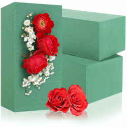 com-four® 3X Steckschaum für Blumengestecke - Steckschwamm für Frischblumen - Steckmasse zum Basteln - Blumensteckschaum, Steckmoos für Feiern, Hochzeit und Geburtstag 3 Stück Grün - Frischblumen