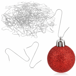 com-four® 150x Haken für Weihnachtsbaumschmuck - Schnellaufhänger Doppelhaken für Weihnachtsbaum-Deko - Christbaumkugel-Aufhänger, Baumhaken als Deko-Anhänger 01 Silberfarben 150 Stück