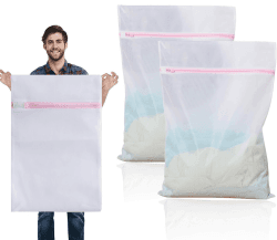 2 Stück Wäschenetz Groß, überdimensioniert Wäschebeutel 60 x 90 cm, XXL, Wäschenetz für Waschmaschine, Wäschesack kann verwendet werden für Vorhänge, Mäntel, Daunenjacken,Teppiche,Badetuch 2 Stück 90x60cm Wäschesack Groß