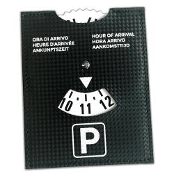 pubblimania parkscheibe Maxi Parkplatz Ankunftszeit aus weichem Kunstleder Soft-Touch 10,5 x 13 cm (Scheibe Typ Carbon) Parkscheibe Typ Carbon