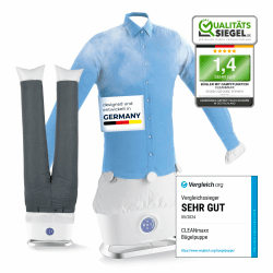CLEANmaxx automatischer Hemdenbügler mit Dampffunktion inklusive Hosenaufsatz | Innovativer Bügler für Hemden & Blusen, Bügelautomat | Schonender als Wäschetrockner und Bügeleisen Hemdenbügler mit Hosenaufsatz