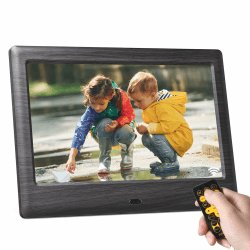 KODAK 7 Zoll Digitale Bilderrahmen, Elektronischer Fotorahmen, IPS-Bildschirm, Foto/Musik/Video Player/Kalender/Alarm, Unterstützung USB Oder SD Karte, Automatisch Drehende, mit Fernbedienung 7 Zoll-Schwarz