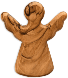 Kassis Geschenkartikel Olivenholz-Schutzengel - Handgefertigte Engel-Figur aus Bethlehem - Schutzengel-Glücksbringer - (ohne Gravur) - (1 Stück) Ohne Gravur 1