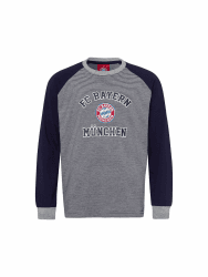 FC Bayern München Schlafanzug | Pyjama | Kinder | Gestreift | Blau-Grau Blau 164