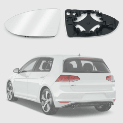 URAQT Passend für Golf 7 Spiegelglas Links, Außenspiegel Konvex Klar Beheizt Fahrerseite Beheizbar Asphärisch mit Trägerplatte Türspiegelglas Außenspiegel OEM:V-W(4060G01) / V-W (5G0 857 521) Volkswagen Golf 7 Links