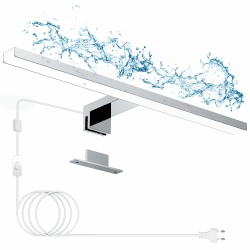 Hommie LED Spiegelleuchte Bad mit Schalter 40CM 10W 1184LM Neutralweiß 3500K Aluminiumlegierung Spiegellampe Badezimmer Lampe Schrankleuchte Schminklicht Spiegel Beleuchtung IP44 Wasserdicht 40 x 11 x 4cm Natürliches Weiß