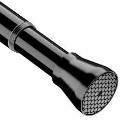 Zipglo 1 Stück Gardinenstange ohne Bohren 70-130 cm Duschvorhangstange Teleskopstange Vorhangstange Teleskopstange Spannstange Verstellbare für Badezimmer, Fenster, Küche, Schrank, Schwarz 70-130CM(1Stück) Schwarz