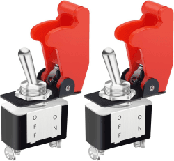 Taiss/2PCS Heavy Duty Kippschalter 12V 20A Wippschalter SPST ON/Off 2Pin mit wasserdichter Cap für Auto Car Marine Boat KN3A-101A-RMZ