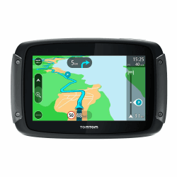 Tomtom Motorrad Navi Rider 500 (4,3 Zoll, kurvige und bergige Strecken speziell für Motorräder, Stauvermeidung Dank Tomtom Traffic, Motorrad-Halterung, Updates über Wi-Fi) Schwarz, 16GB Navi Europa 49 Länder