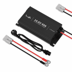 Timeusb 14,6V 40A LiFePO4 Batterieladegerät mit Anderson-Stecker für 12V LiFePO4 Batterien, 40A Schnellladegerät für Lithium Akku mit LED-Anzeige, AC-DC Smart Ladegerät für 12V LiFePO4 Batterie