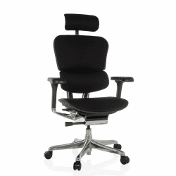 hjh OFFICE Bürostuhl ergonomisch ERGOHUMAN GEN2 Originales Design, Bürosessel mit Flexibler Lordosenstütze, Sitzfläche gepolstert, Stoff Schwarz Schwarz Stoff Einfarbig