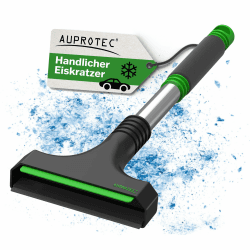 AUPROTEC Eiskratzer mit Gummilippe – A 12 / Eiskratzer Auto mit rutschfestem Softgriff/Scheibenkratzer Auto/Schneekratzer Auto/Scheibenkratzer Winter/Eisschaber Auto – schwarz-grün