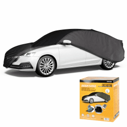 Walser CarComfort Autoplane Indoor Eco Kombi L, Auto-Abdeckplane atmungsaktiv, lackschonende Autoabdeckung für Innenbereich grau/schwarz