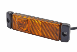 HELLA 2PS 008 645-011 Seitenmarkierungsleuchte - Begrenzungsleuchte - Anhänger - Wohnwagen - LED - 12V - Schraubanschluss/Anbau - CCC/ADR/GGVS - Kabel: 1500mm - Stecker: offene Kabelenden 12V waagerechte Befestigung