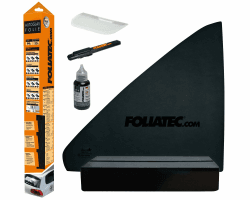 Foliatec Scheibentönungsfolie Tönungsfolie für Autoscheiben, BLACKNIGHT Superdark, 51x400cm + 76x152cm, mit ABG, 95% Verdunkelung 51 x 400 cm + 76 x 152 cm Blacknight Superdark