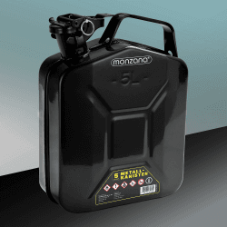 MONZANA® 5 L Kanister Stahl Sicherheitsbügel UN-Zulassung Benzinkanister Metall Diesel Kanister Behälter Stahl Kraftstoffkanister 5L Schwarz