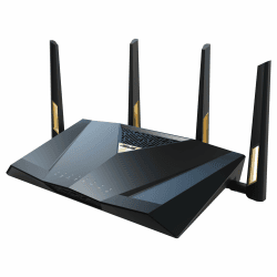 ASUS RT-BE88U Dualband WiFi 7 AiMesh Extendable Performance Dual-Band Router (WiFi 7, 4K-QAM, MLO, 2X 10G Ports, SFP+, 4X 2.5G Ports, Vier 1G Ports, bis zu 5X SSIDs, 34G WAN-LAN Kapazität, VPNs) 7.200 Mbit/s 2x WAN/LAN + 1x SFP + 7x LAN + 1x USB 3.2 Gen1
