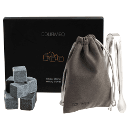 GOURMEO 9 Whisky Steine im Set - Eiswürfel Steine - Whiskysteine wiederverwendbar - Whiskey Kühlsteine Whiskey Stones - Whisky Steine Geschenkset - Whiskeysteine Zubehör 9 Whisky Steine in Papierbox