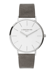 Liebeskind Analog Quarz Armbanduhr mit Lederarmband Grau-silber Single