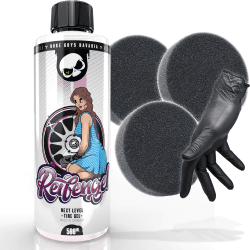 Nuke Guys - Reifen Pflege Set Reifengel 500ml + 3 Applikatorpads + Gummihandschuh - pflegt und schützt Gummi der Reifen - für intensives Schwarz - neuwertige Optik und langanhaltender Glanz Reifenpflegeset