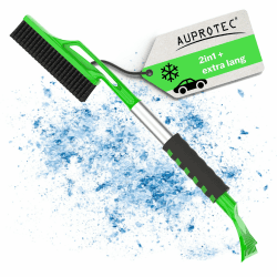 AUPROTEC Eiskratzer Auto mit Besen & Softgriff XXL 72 cm/Eiskratzer mit Besen/Scheibenkratzer Auto/Schneekratzer Auto mit Besen/Scheibenkratzer Winter/Eisschaber Auto - Grün